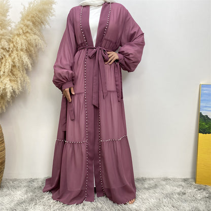 Elegant Beaded Lace-Up Robe