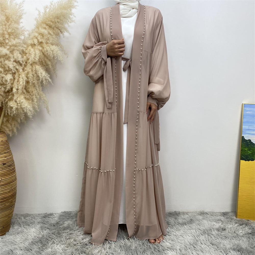 Elegant Beaded Lace-Up Robe