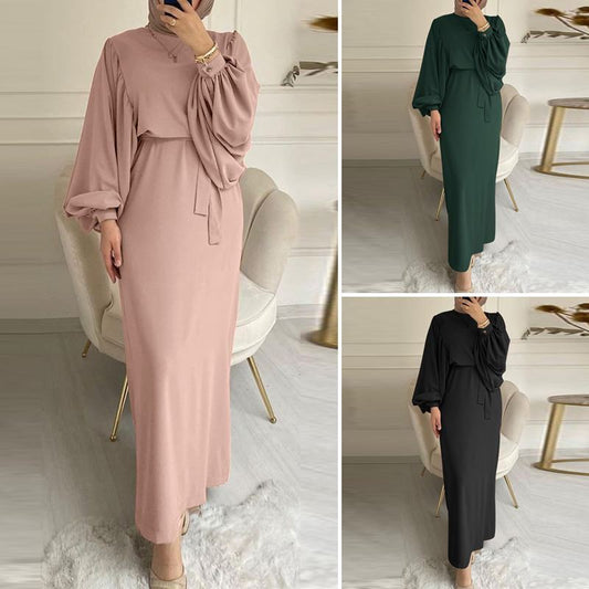 Long Sleeve Casual Robe Dress