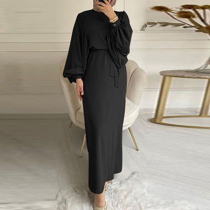 Long Sleeve Casual Robe Dress