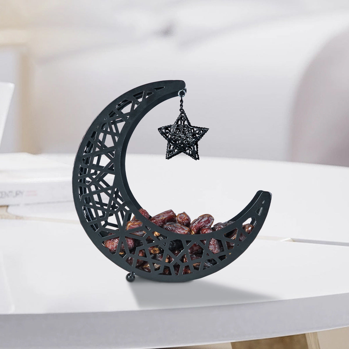 Elegant Crescent Storage Tray Stand